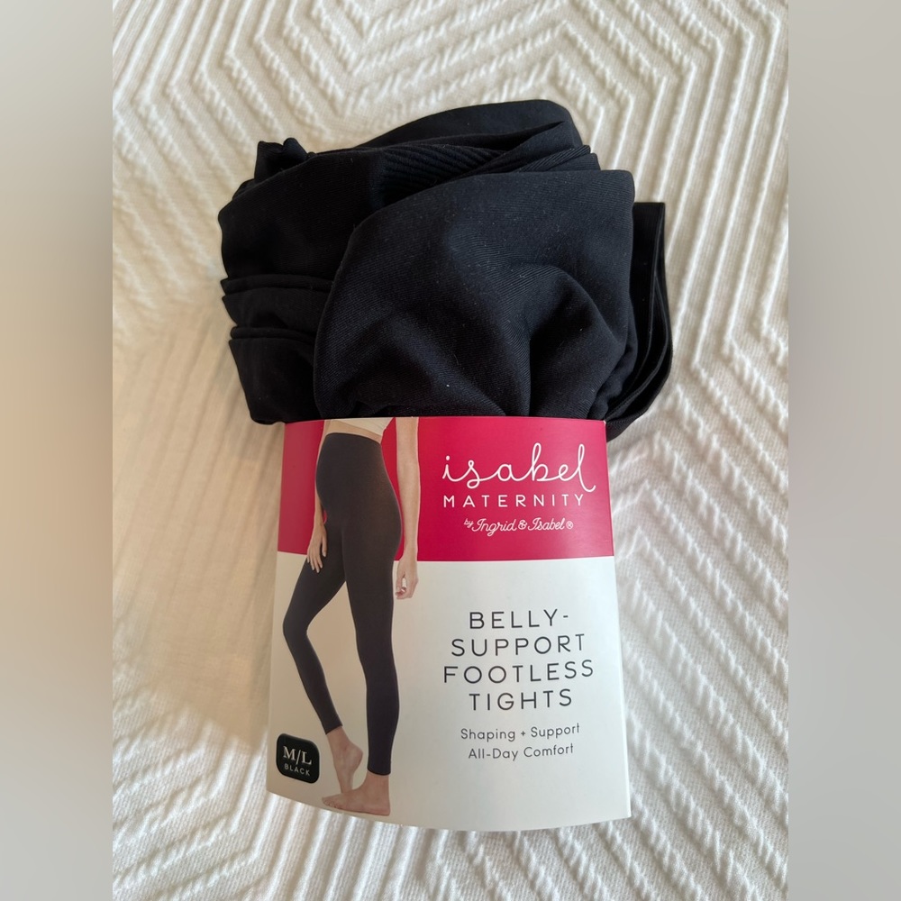 Maternity belly support footless tights